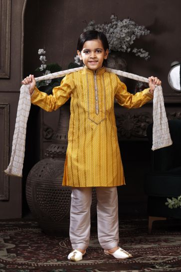 Clothing Boys Clothing Tops & Tees Yellow Viscose Tussar Print Long Kurta Boys Kurta Indian Wear Gift for Boys Boys Ethnic Wear Kids Wear,Wedding Wear Indian Ethnic Wear 