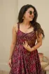 Incredible Digital Printed Rayon Fabric Purple Color Readymade Gown
