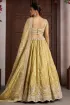 Luxury Yellow Tissue Sangeet Function Lehenga Choli