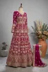 Embroidered Magenta Georgette Readymade Anarkali Salwar Suit