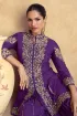 Embroidered Purple Chinon Silk Salwar Suit