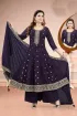 Jamun Silk Embroidered Kurti Palazzos with Dupatta