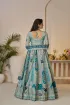 Sky Blue Banarsi Silk Embellished Lehenga Choli Set