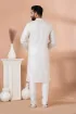 White Georgette Embroidered Kurta with Churidar