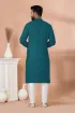Teal Georgette Embellished Kurta with Churidar