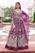 Designer Embroidered Purple Net Readymade Anarkali Dress