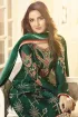 Jasmin Bhasin Sangeet Wear Satin Georgette Dark Green Color Embroidered Straight Cut Dress