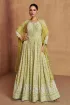 Green Embroidered Georgette Readymade Anarkali Suit For Party Wear