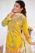 Lovely Yellow Embroidery Work Readymade Palazzo Salwar Kameez
