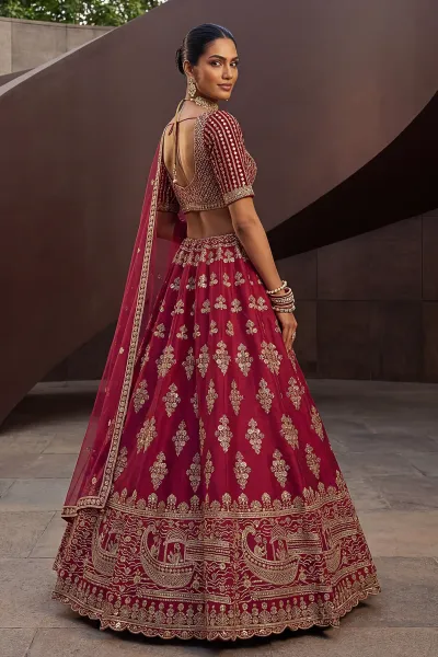 Stunning Rani Traditional Bridal Look Designer Silk Lehenga Choli