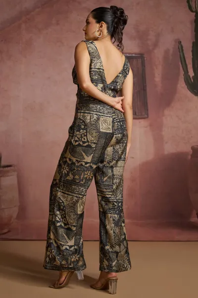 Muslin Silk Black Printed Readymade Designer Co Ord Set