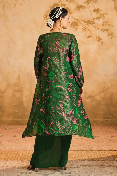 Green Printed Cape Set of 3