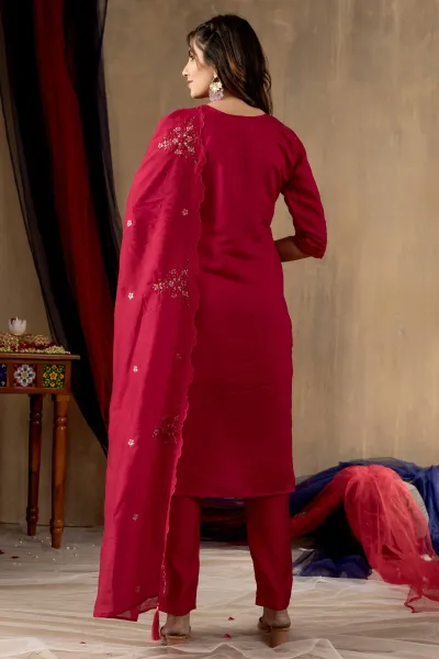 Rani Roman Silk Readymade Straight Cut Suit