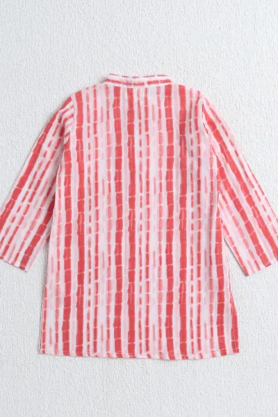 Designer Peach Cotton Boys Kurta Pajama Ready To Wear Set