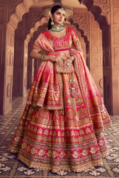 Pink Designer Bridal Lehenga Choli
