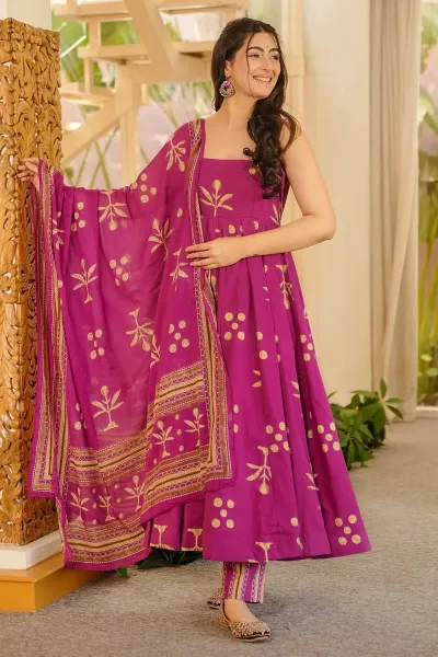 Festive Special Magenta Traditional Readymade Anarkali Dress