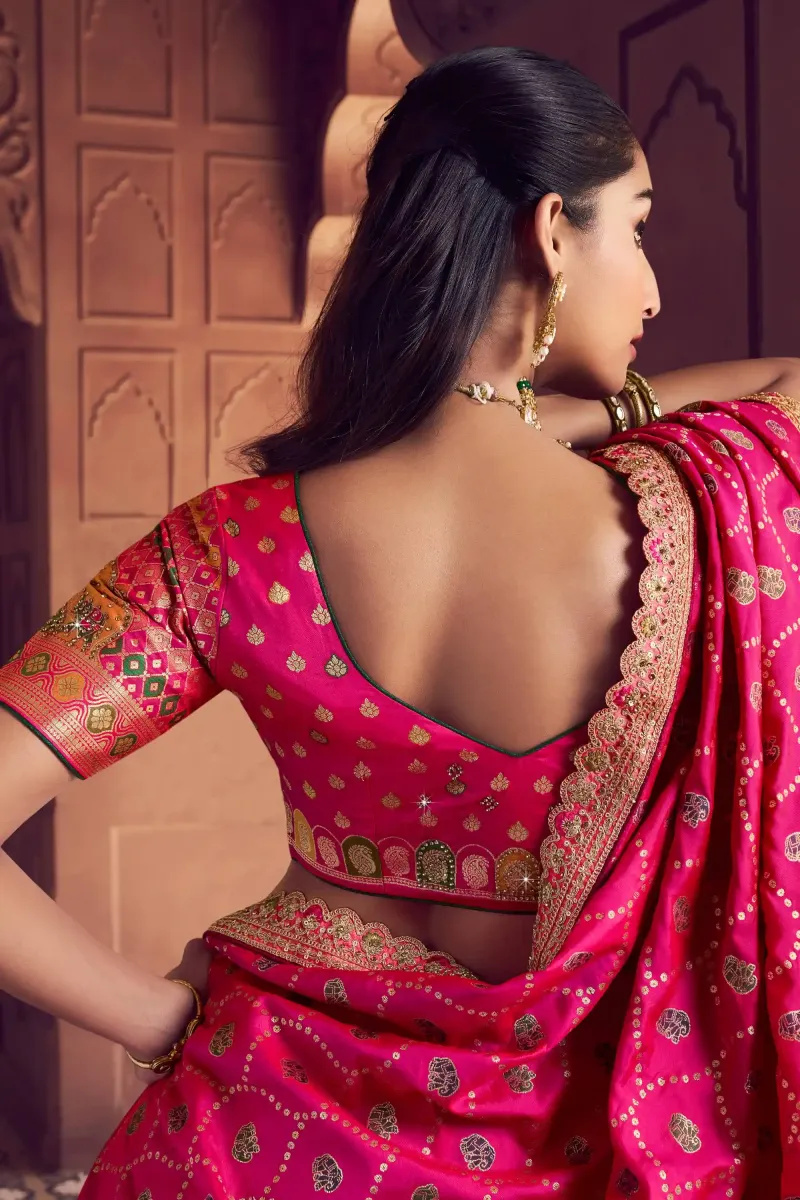 Banarasi Silk Bridal Lehenga Choli In Multi Color