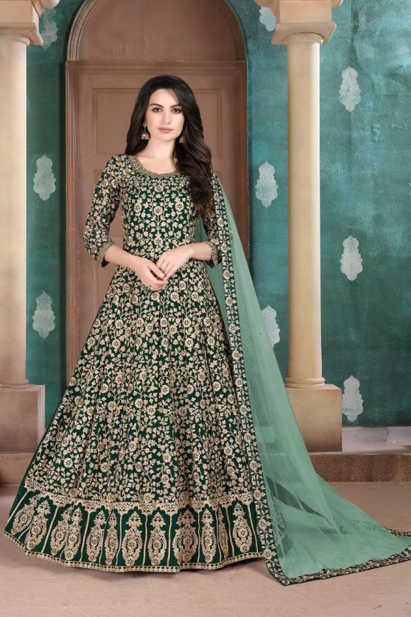 Green - Gowns - Indo Western Dresses: Buy Latest Indo Western Clothing  Online | Utsav Fashion