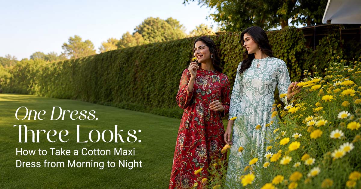 One Dress, Three Looks: How to Take a Cotton Maxi Dress from Morning to Night